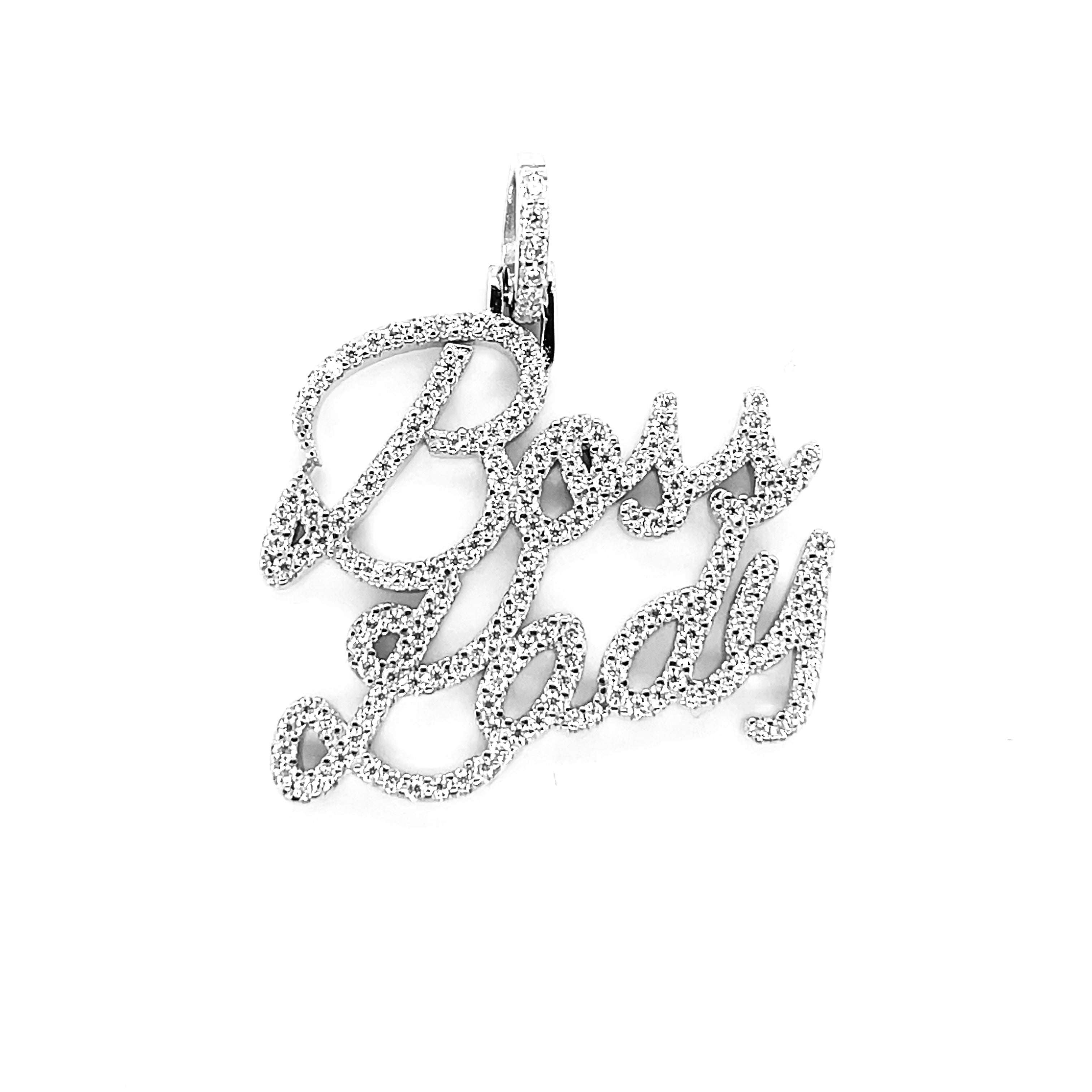 Silver Moissanite Boss Lady Charm