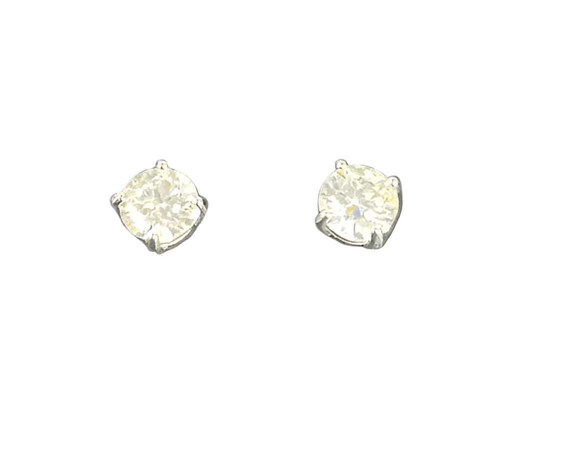 Sterling Sliver Earrings Studs with 2.00 CWT Moissanites