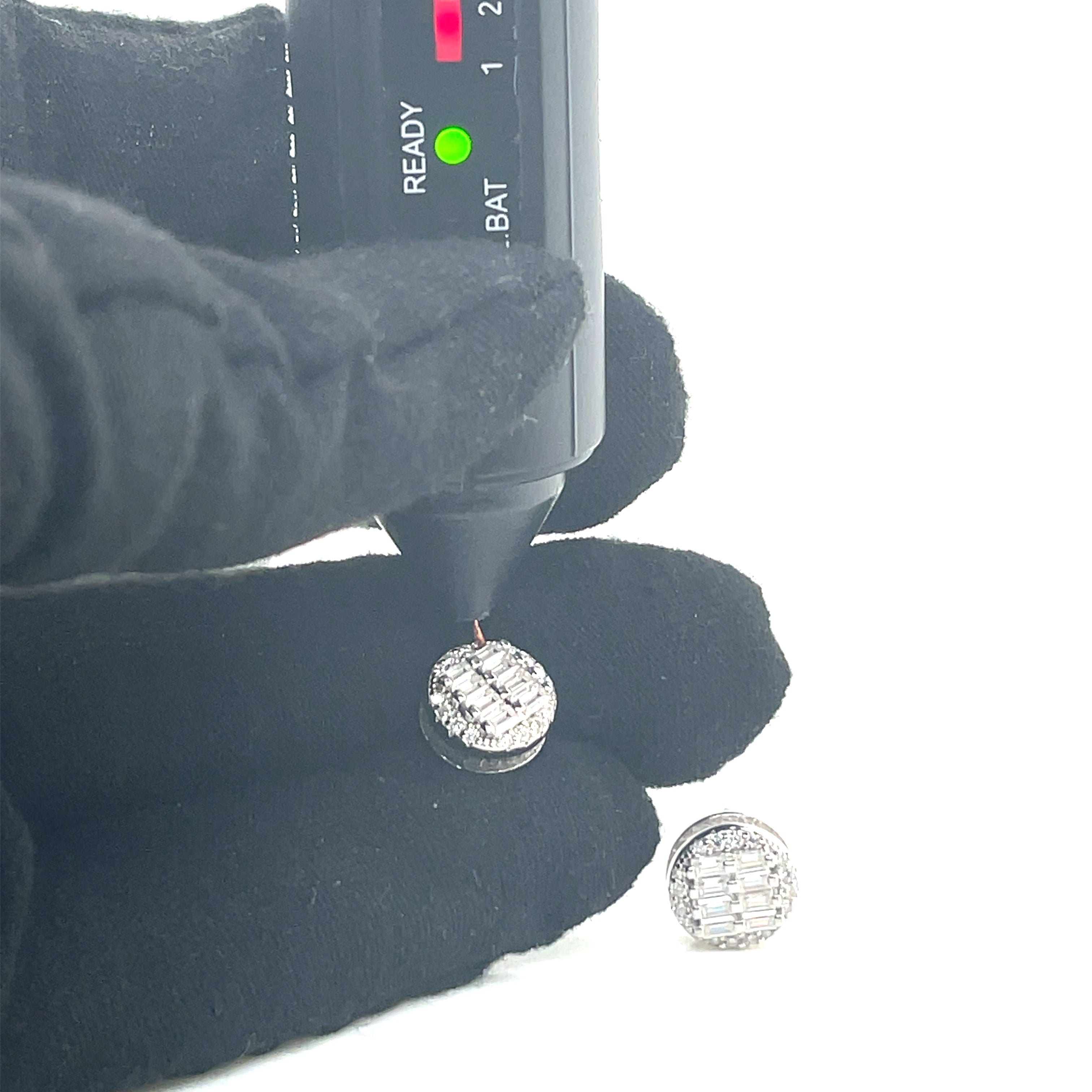 Round Silver and Moissanite Stud Earrings