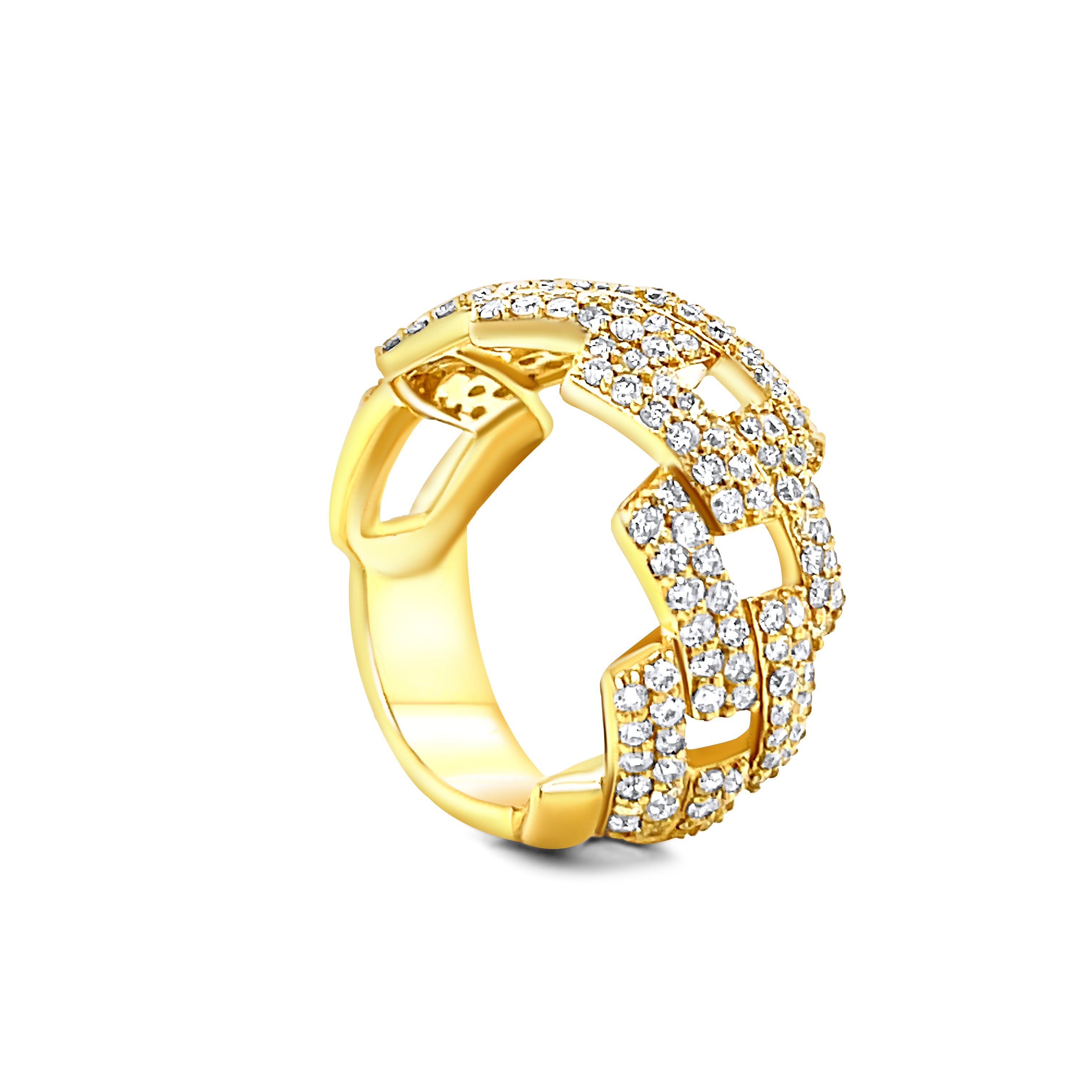 10K Jagged Edge Cuban Ring 2.06ctw