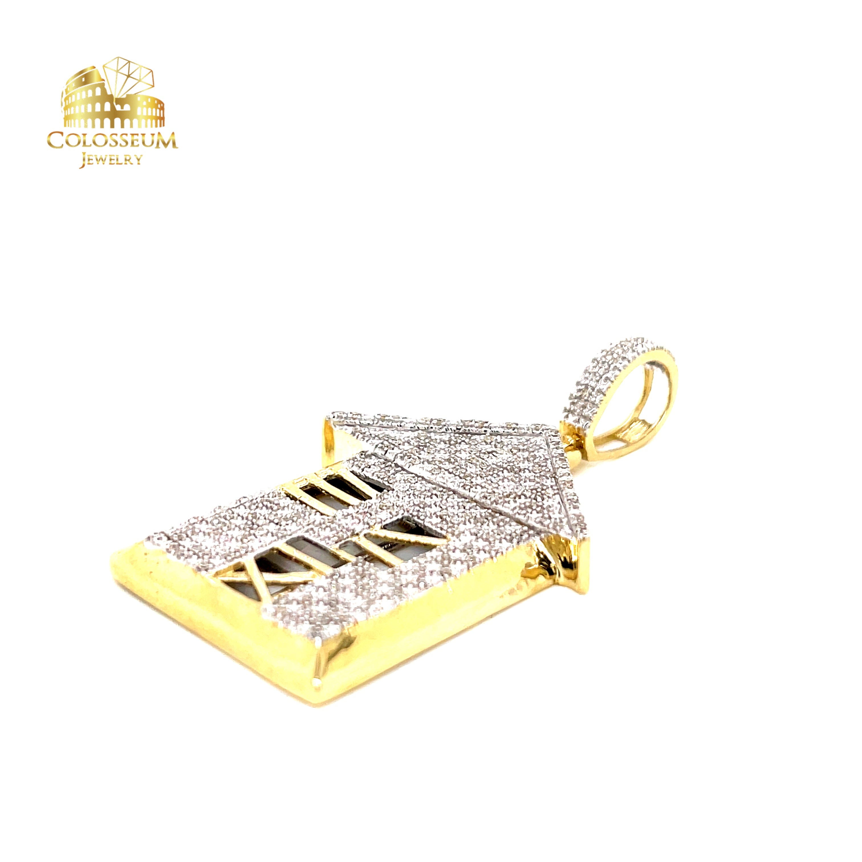 10K Custom Trap House Diamond Pendant 0.67ctw