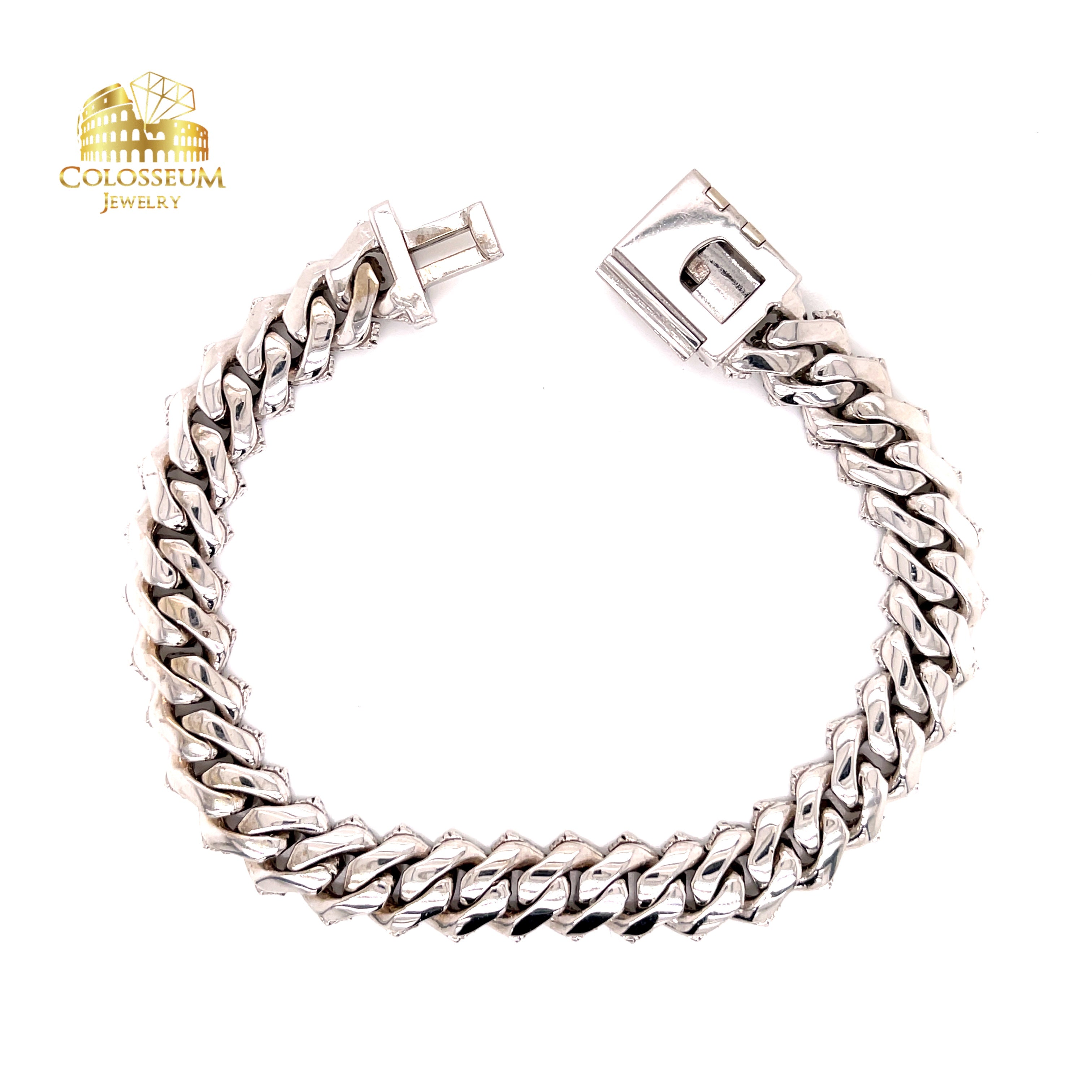 Diamond Miami Cuban Bracelet 10.58 ctw in Diamonds, 10K White Gold 11mm