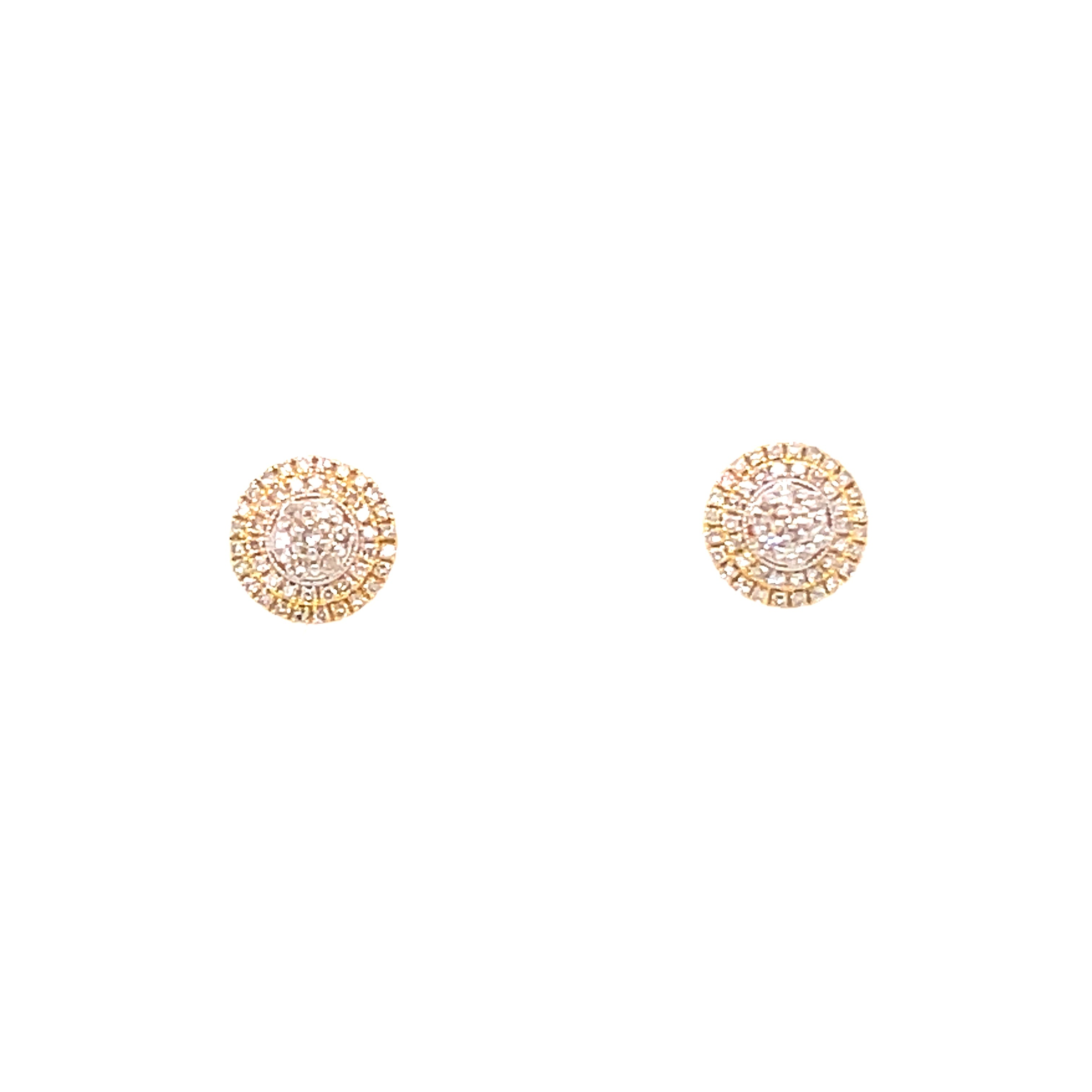 10K Yellow Gold 1/2 Ct.Tw. Diamond Round Shape Stud Earrings