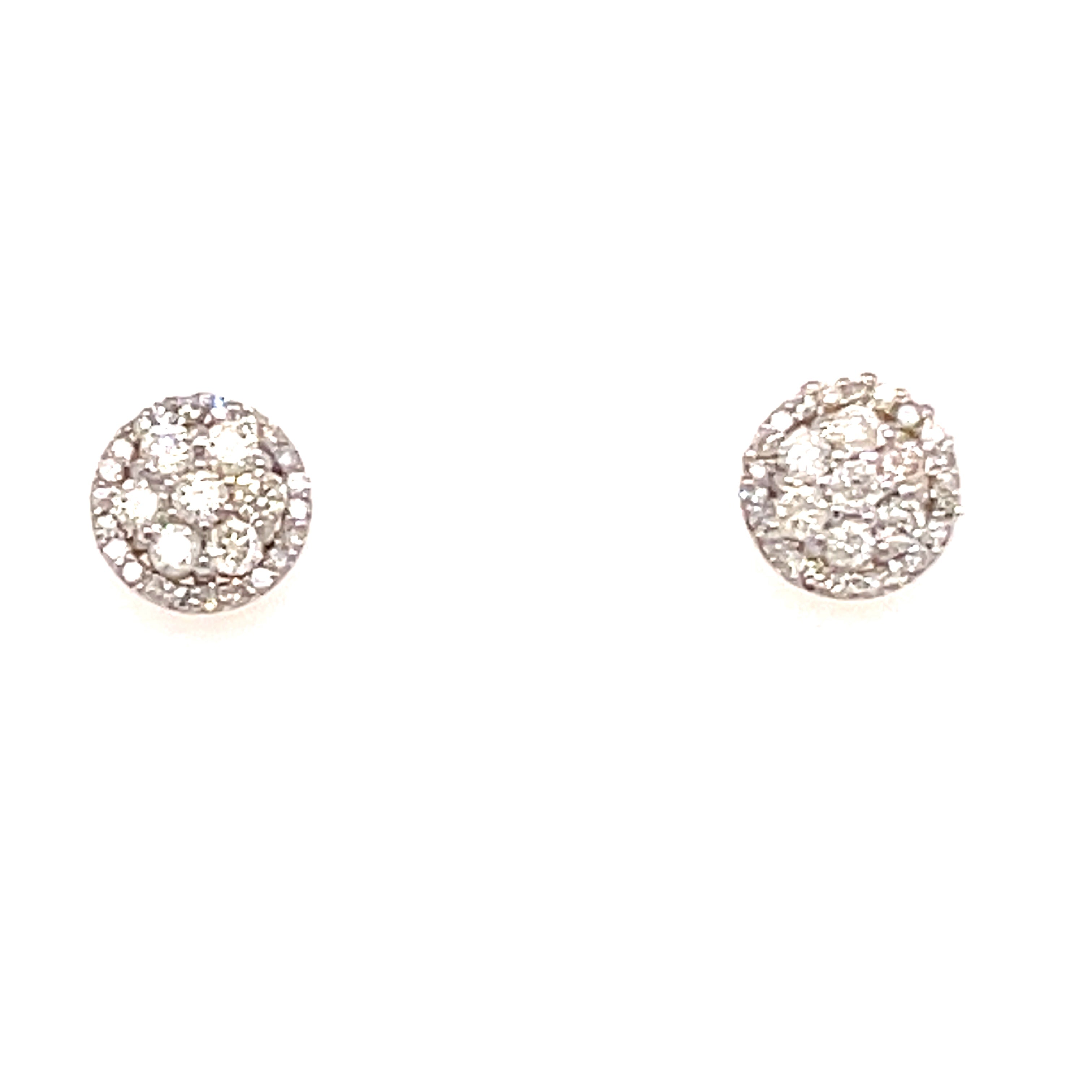 10K Yellow Gold 3/4 Ct.Tw. Diamond Round Shape Stud Earrings