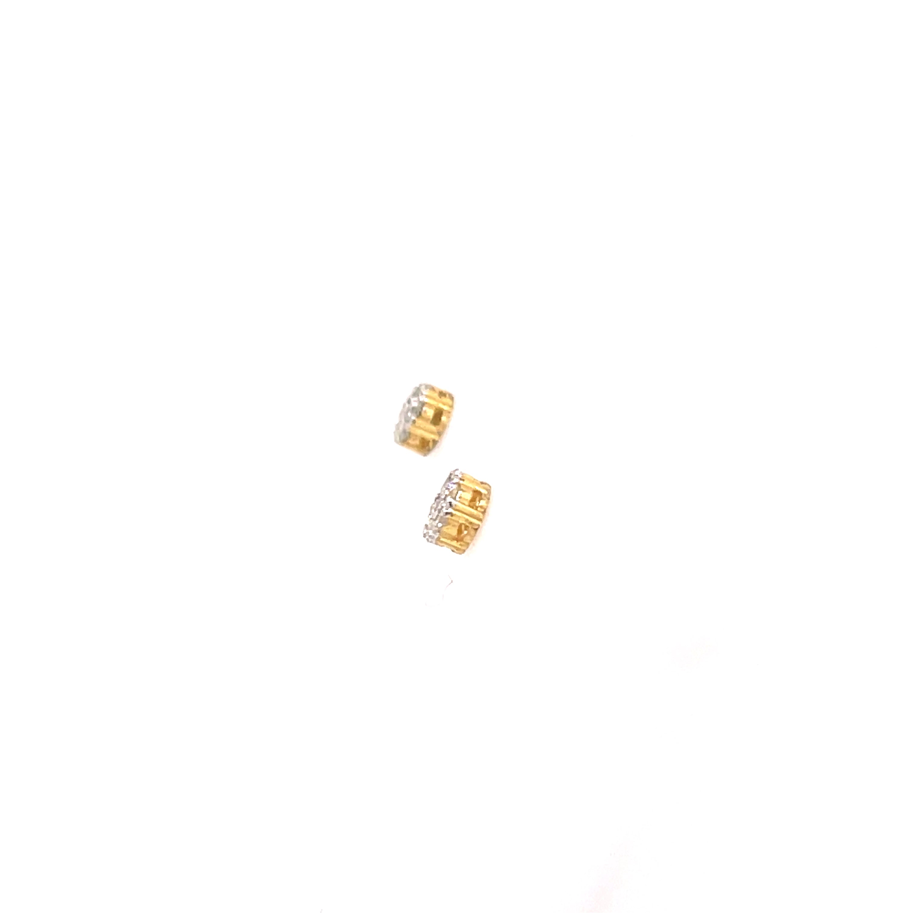 10K Yellow Gold 1/5 Ct.Tw. Diamond Round Shape Stud Earrings