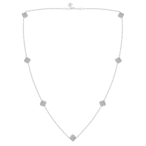 LADIES NECKLACE 3/4 CT ROUND DIAMOND 10K WHITE GOLD
