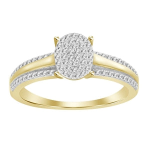 LADIES RING 1/3 CT ROUND DIAMOND 10K YELLOW GOLD