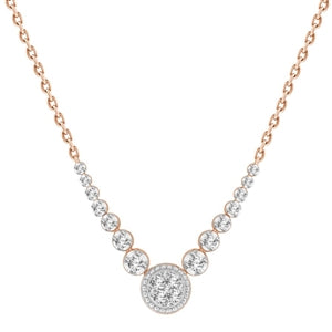 LADIES NECKLACES 1/3 CT ROUND DIAMOND 10K ROSE GOLD