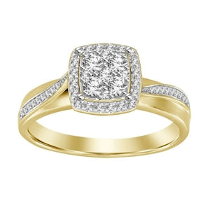 LADIES RING 1/4 CT ROUND DIAMOND 10K ROSE GOLD