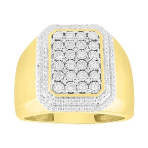 MEN'S RING 1/2 CT ROUND DIAMOND 10K YELLOW GOLD