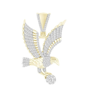 MEN'S CHARM 1/2 CT ROUND DIAMOND 10K YELLOW GOLD