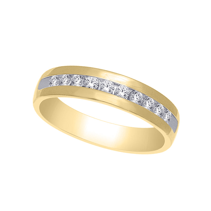 14K Yellow Gold 1/2 Ct.Tw. Diamond Mens Machine Band