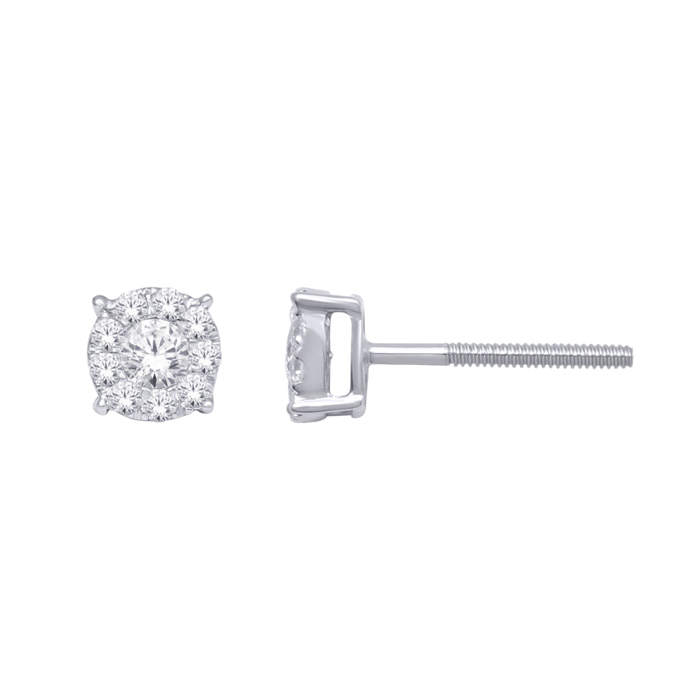 14K White Gold 1/4 Ct.Tw. Diamond Fashion Earrings