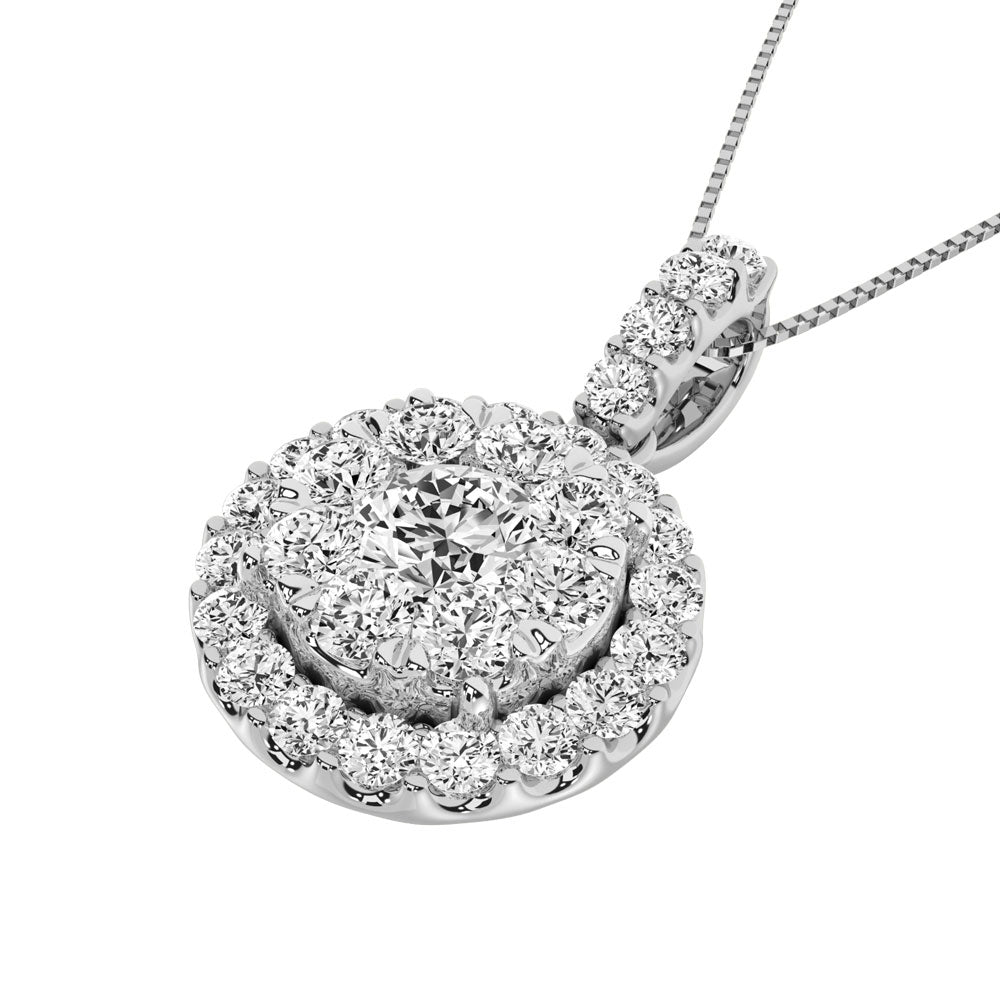 14K White Gold 2 Ctw Diamond Fashion Pendant