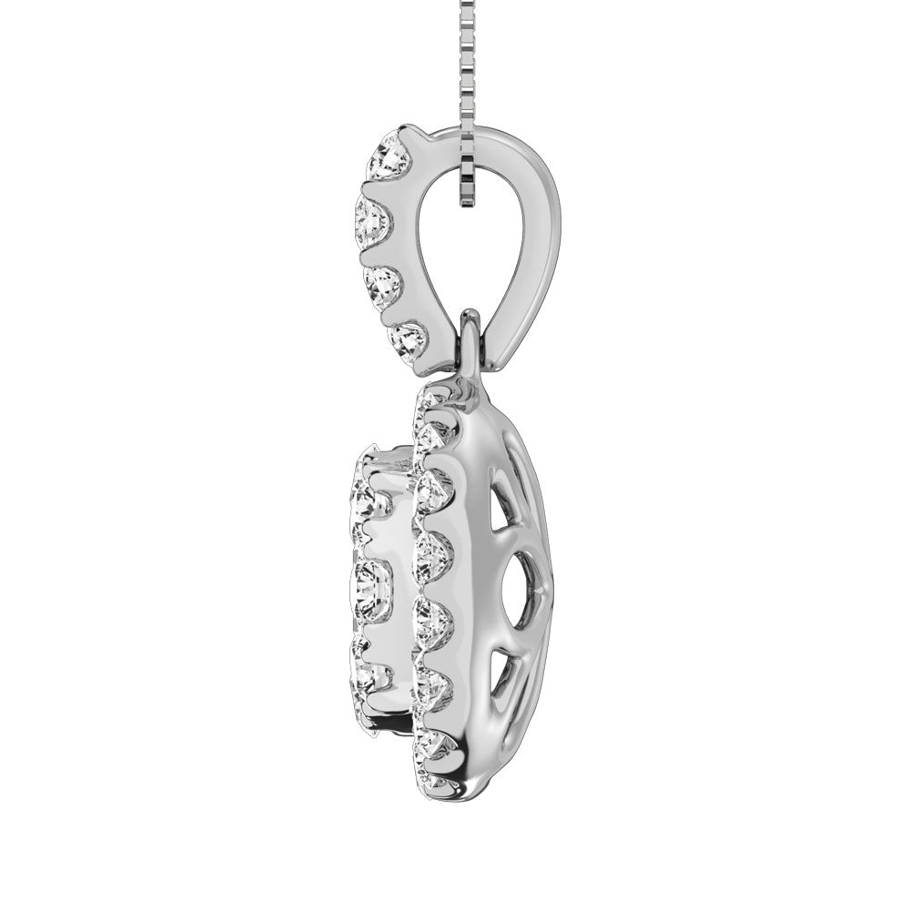 14K White Gold 1 1/2 Ctw Diamond Fashion Pendant