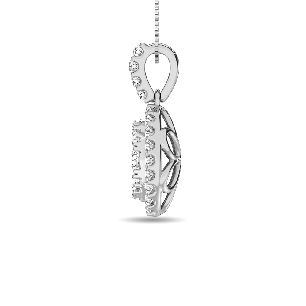 14K White Gold 1 1/4 Ctw Diamond Fashion Pendant