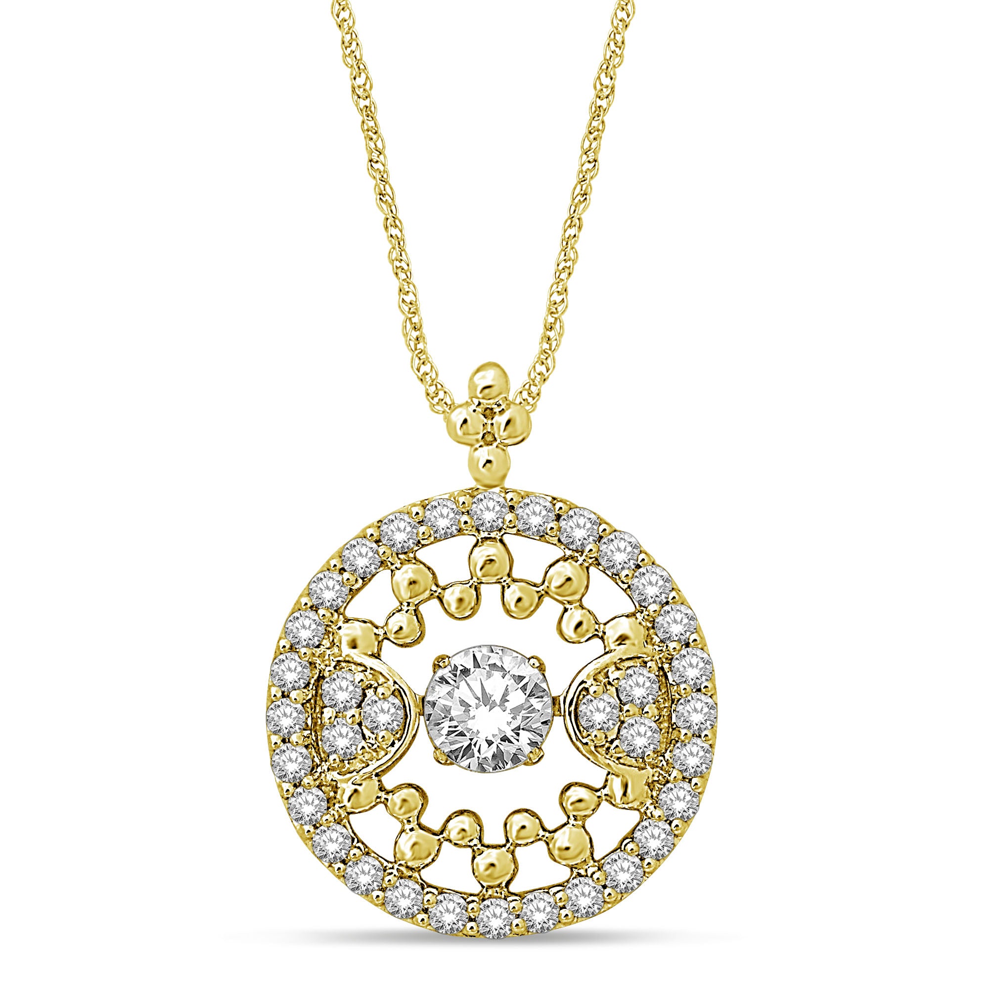 14K Yellow Gold 3/4 Ctw Diamond Fashion Pendant