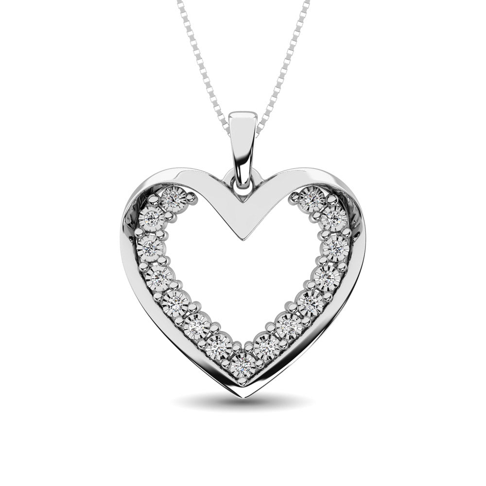 Diamond accent heart deals pendant in sterling silver