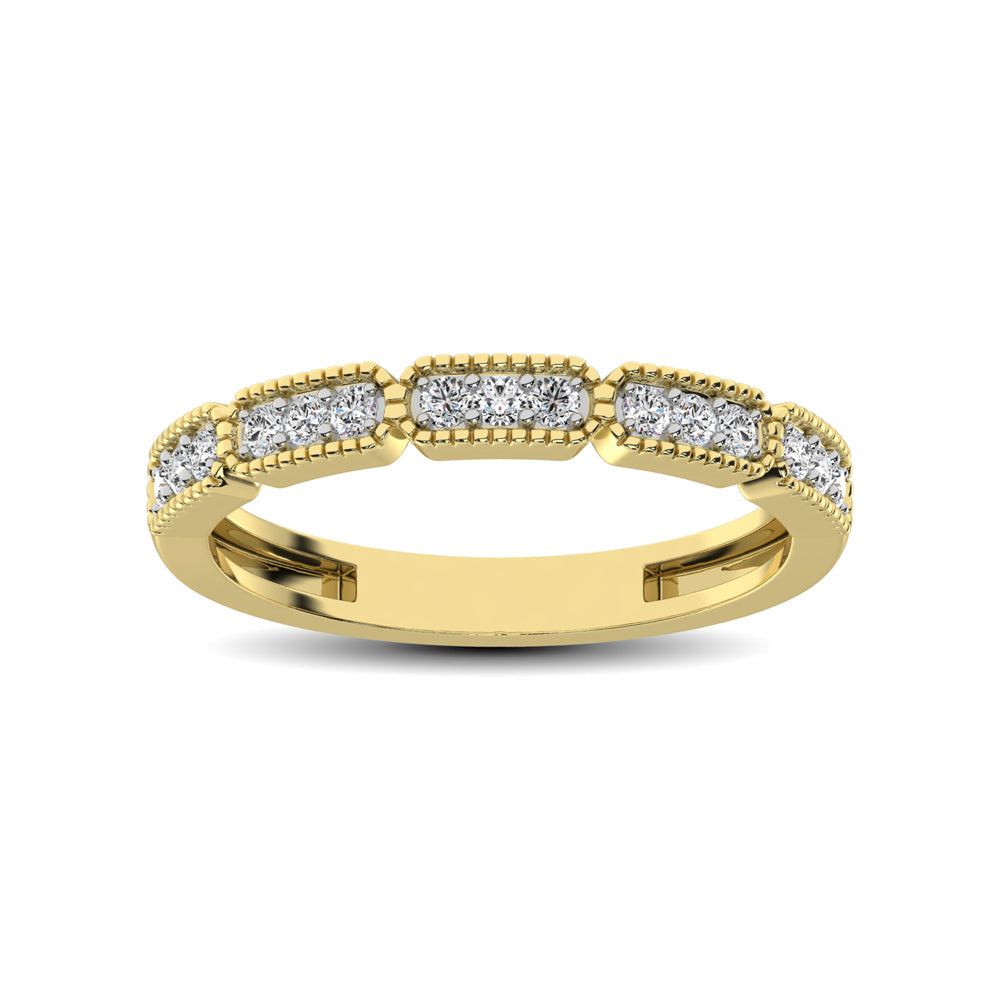 14K Yellow Gold 1/5 Ctw Diamond Band