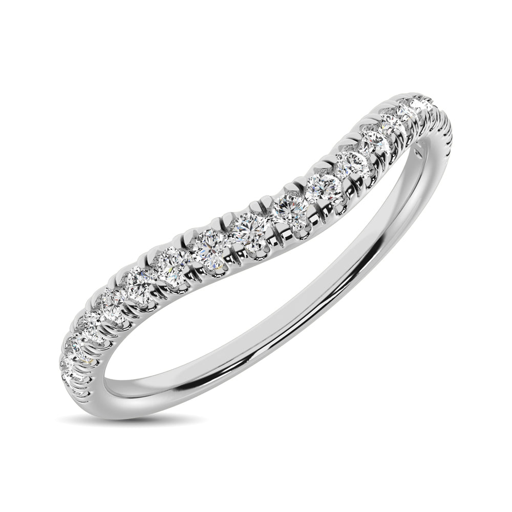 14K White Gold 1/6 ctw Contour Band Ring