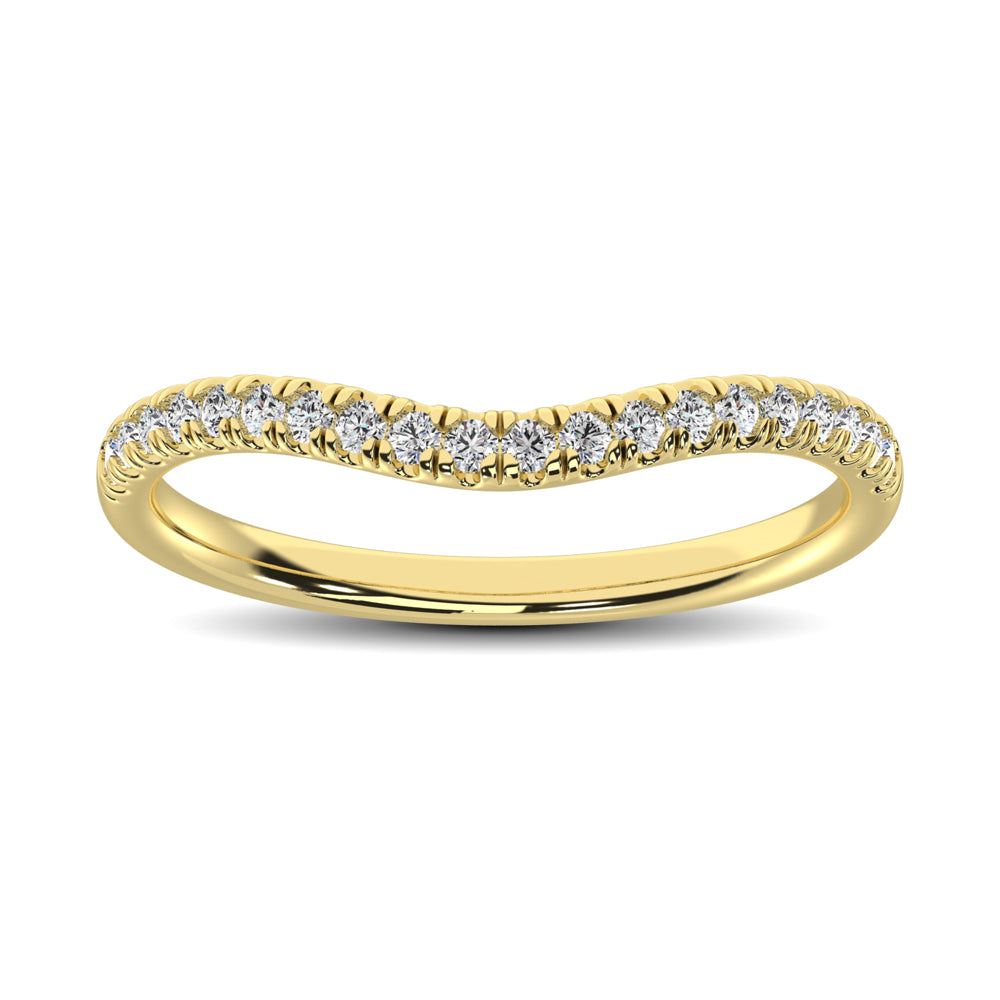 14K Yellow Gold 1/6 ctw Contour Band Ring