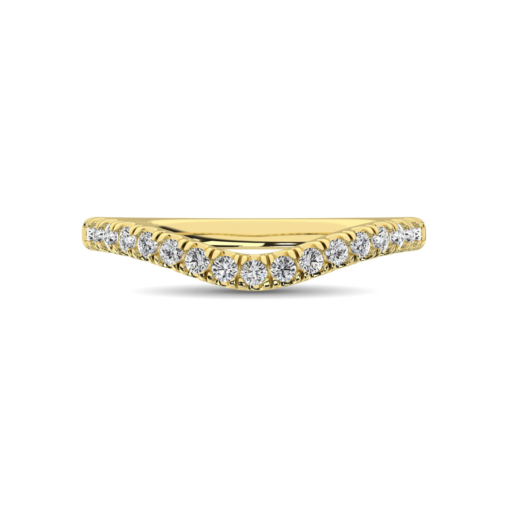 14K Yellow Gold 1/3 Ct.Tw. Diamond Curve Band