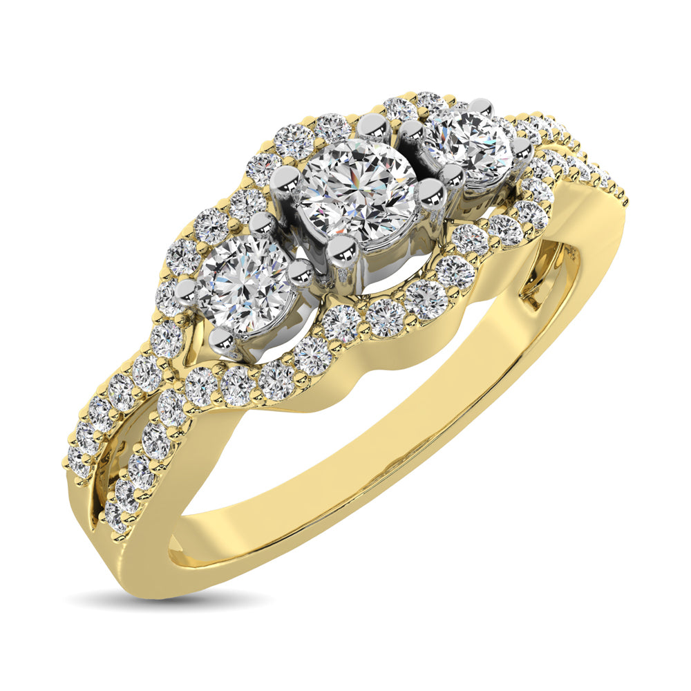 14K Yellow Gold 1/2 Ct.Tw. Diamond Engagement Ring