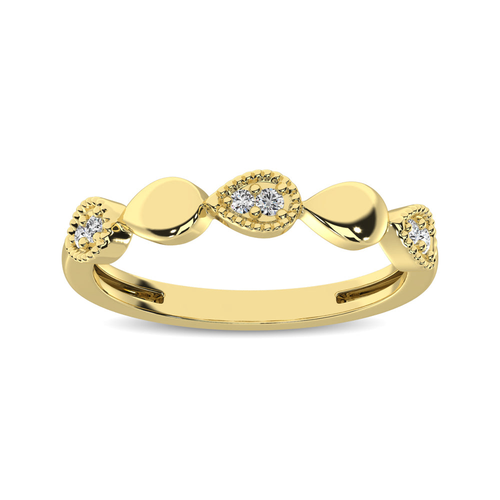 14K Yellow Gold 1/20 Ct.Tw. Diamond Pear Shape Stackable Band