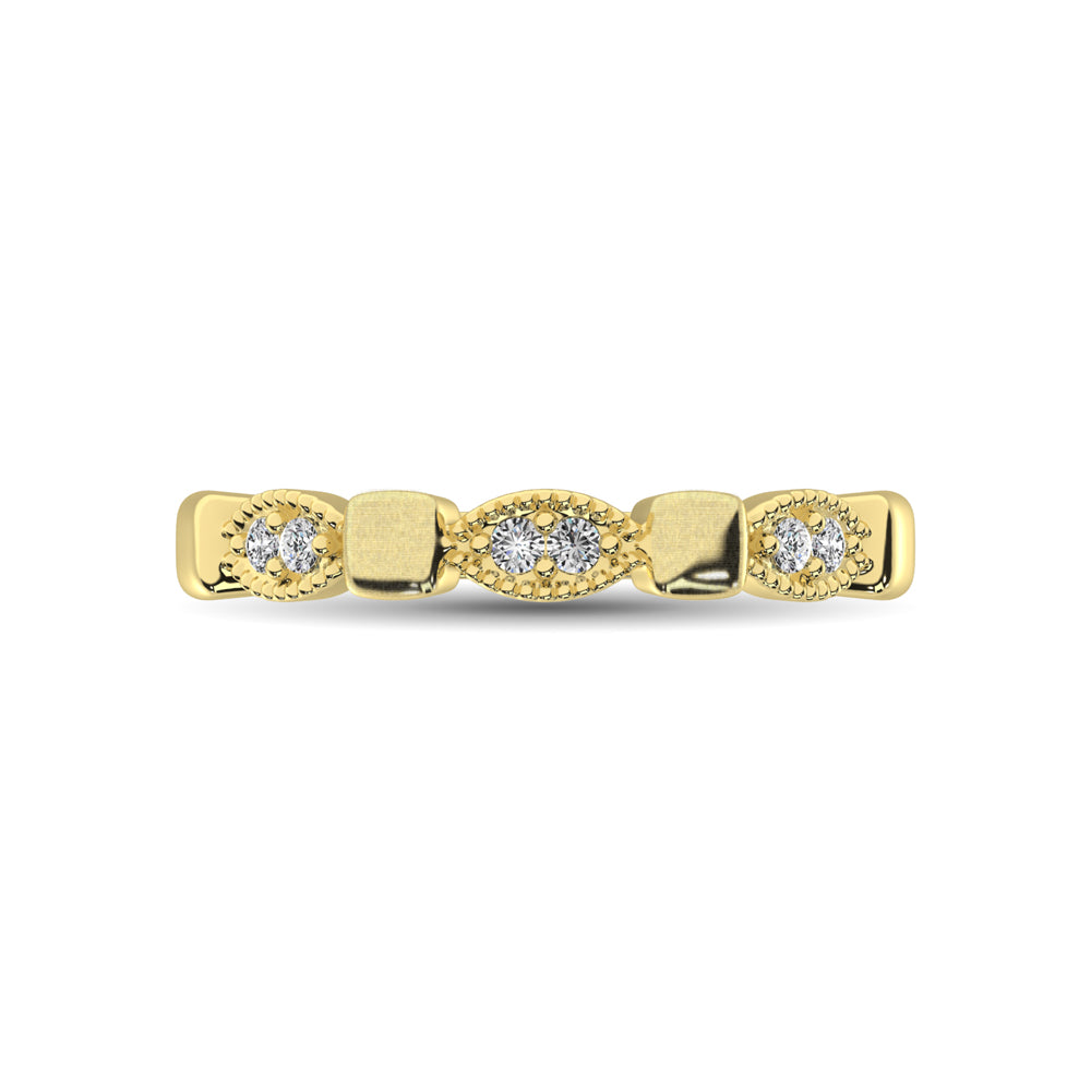 14K Yellow Gold 1/10 Ct.Tw. Diamond Stackable Band