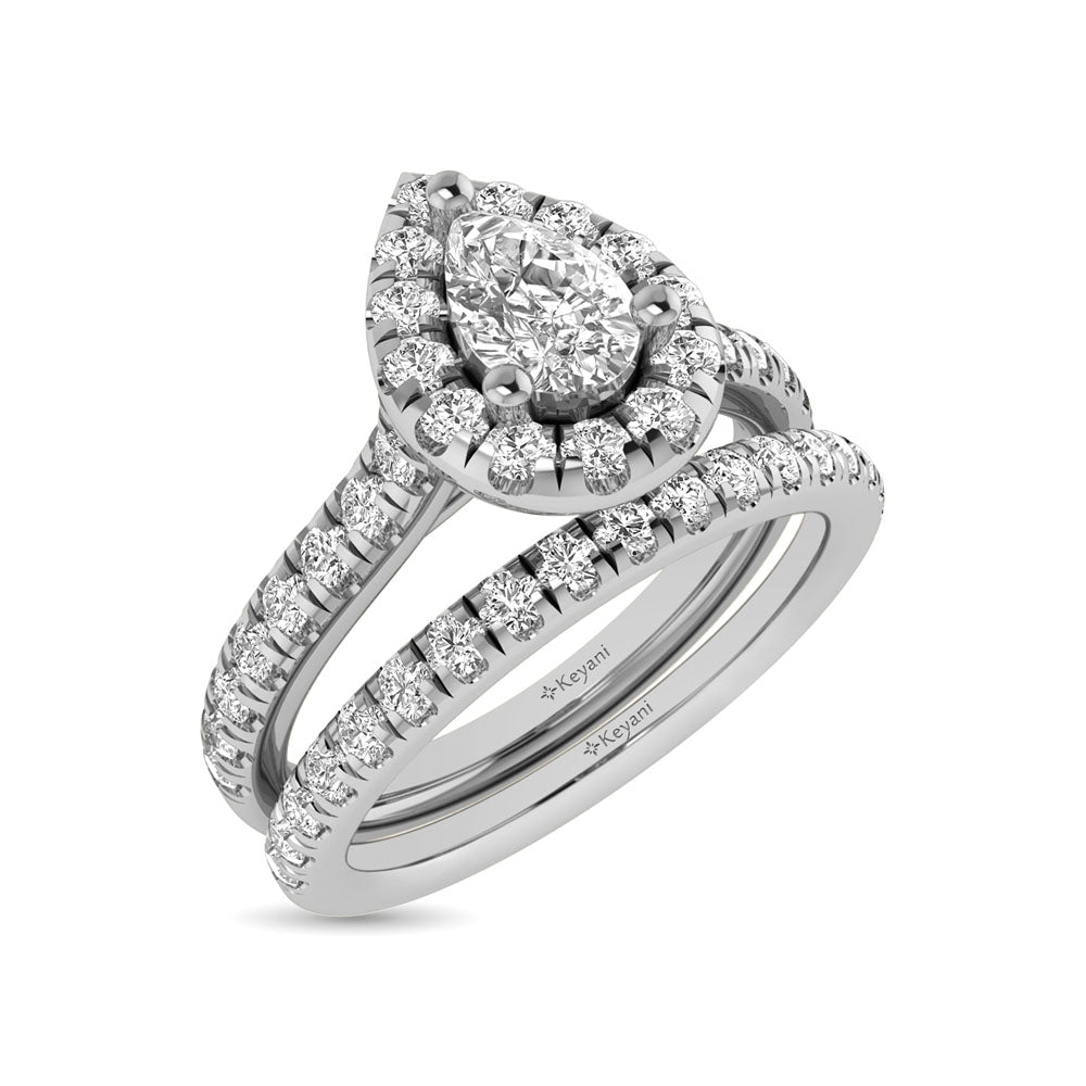 14KT White Gold 1Ct.Tw. Diamond keyani Bridal Ring