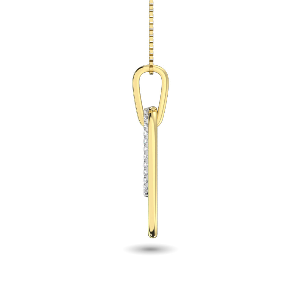 Diamond 1/8 ct tw Fashion Pendant in 10K White and Yellow Gold