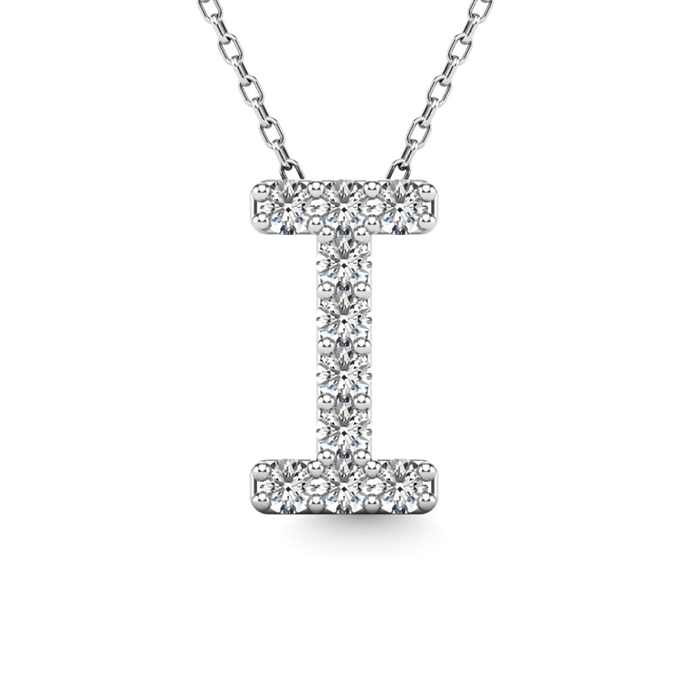 Diamond 1/10 Ct.Tw. Letter I Pendant in 14K White Gold""