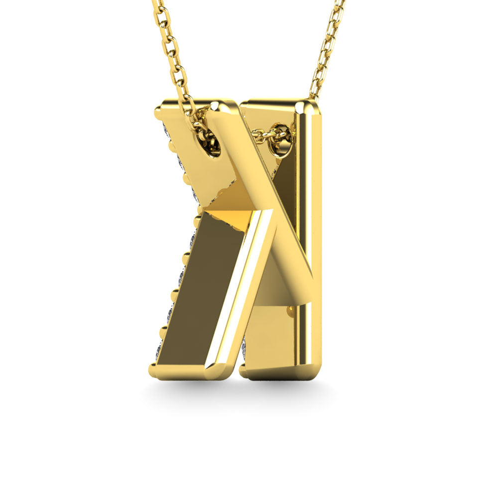 Diamond 1/8 Ct.Tw. Letter K Pendant in 14K Yellow Gold""