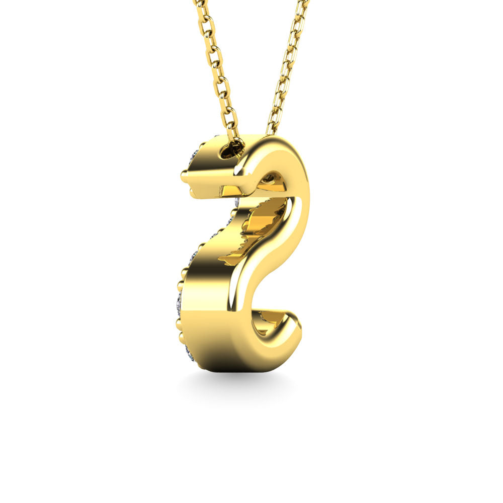 Diamond 1/10 Ct.Tw. Letter S Pendant in 14K Yellow Gold""
