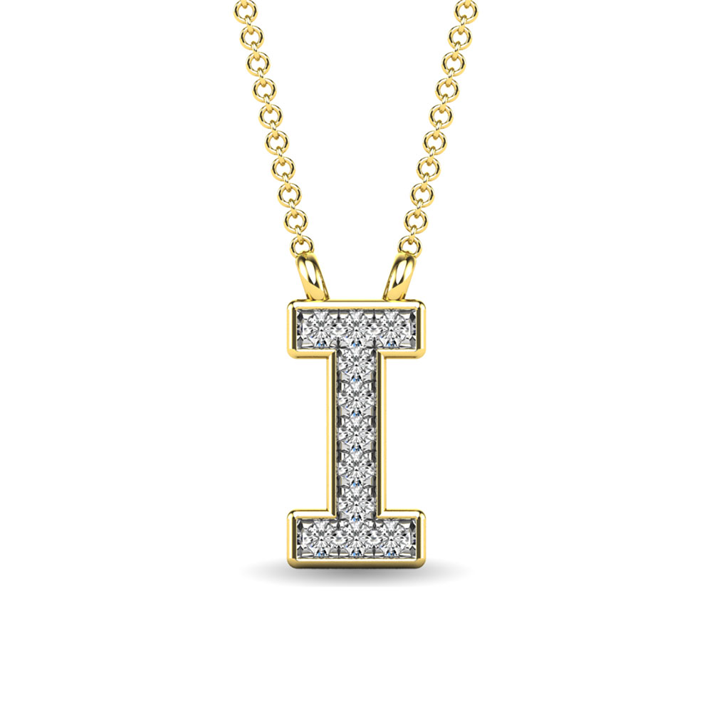 Diamond 1/20 Ct.Tw. Letter I Pendant in 10K Yellow Gold""