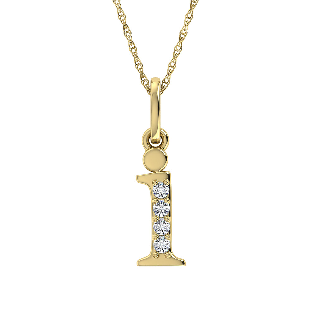 Diamond 1/20 Ct.Tw. Letter I Pendant in 10K Yellow Gold