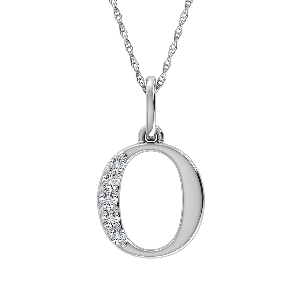 Diamond 1/20 Ct.Tw. Letter O Pendant in 10K White Gold