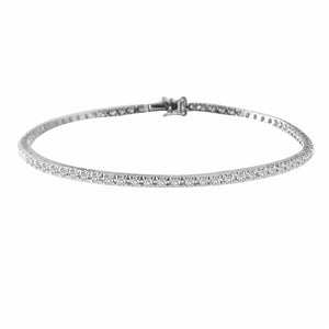 LADIES BRACELET 1 CT ROUND DIAMOND 14K WHITE GOLD