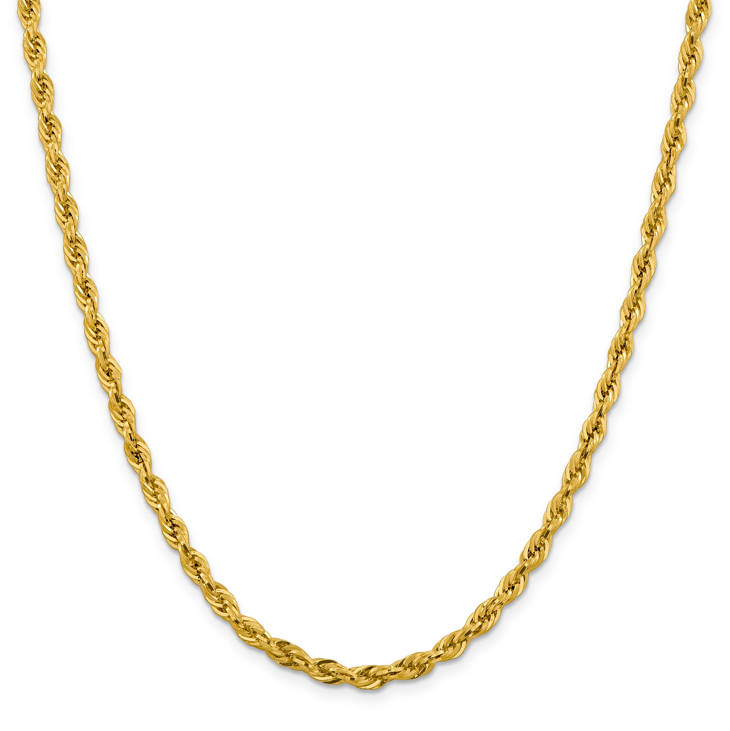 14ky 4.25mm Semi-Solid Rope Chain