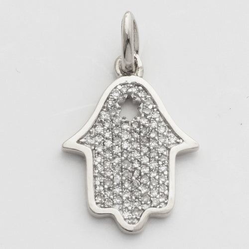 14KW 0.20CTW DIAMOND HAMZA PENDANT - 0.5"