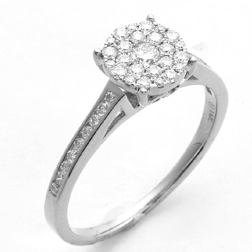 14KW 0.50CTW DIAMOND LUNA CLUSTER RING