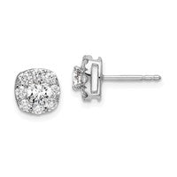 14kw Lab Grown Diamond SI1/SI2, G H I, Cushion Halo Earrings