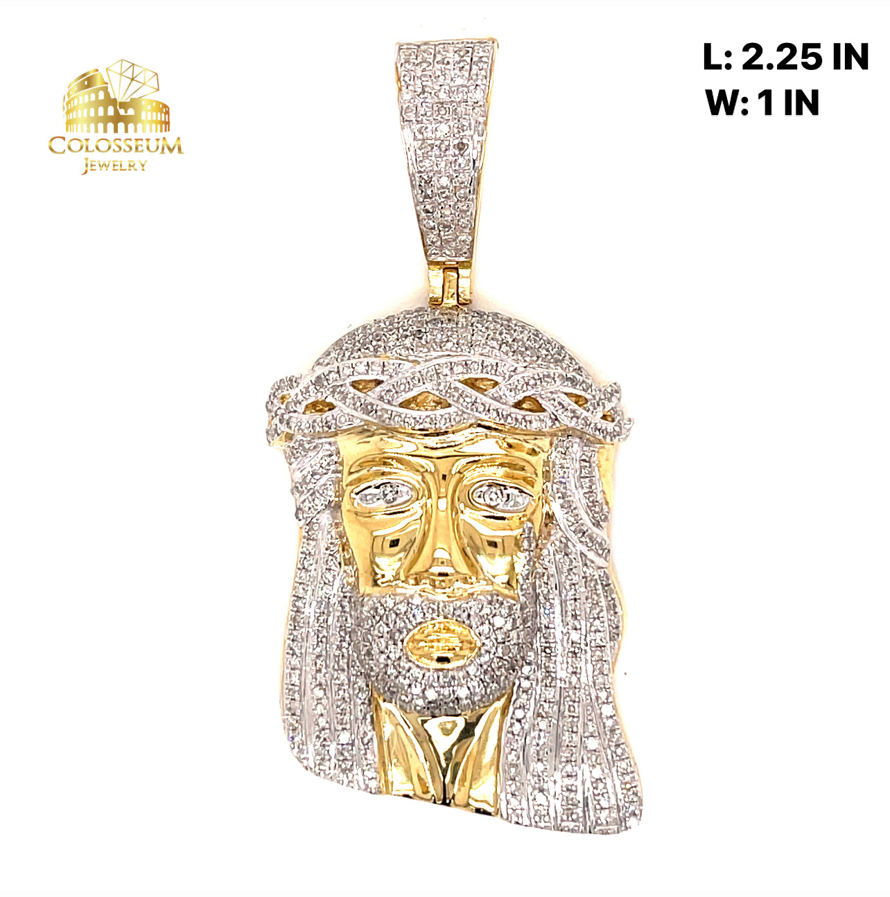 Jesus Pendant 10K Yellow Gold - 2.06 ctw in Diamonds