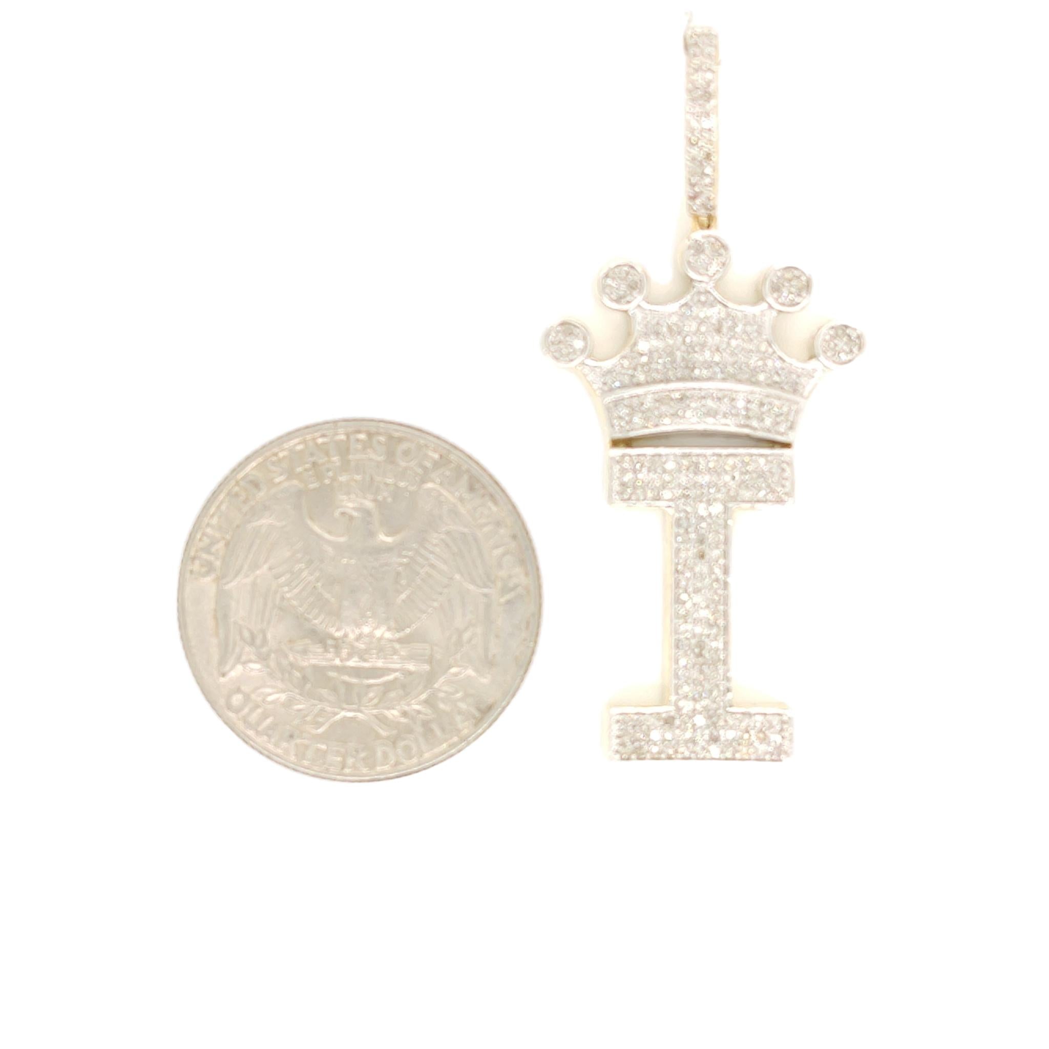 10K Yellow Gold Diamond I letter Charm