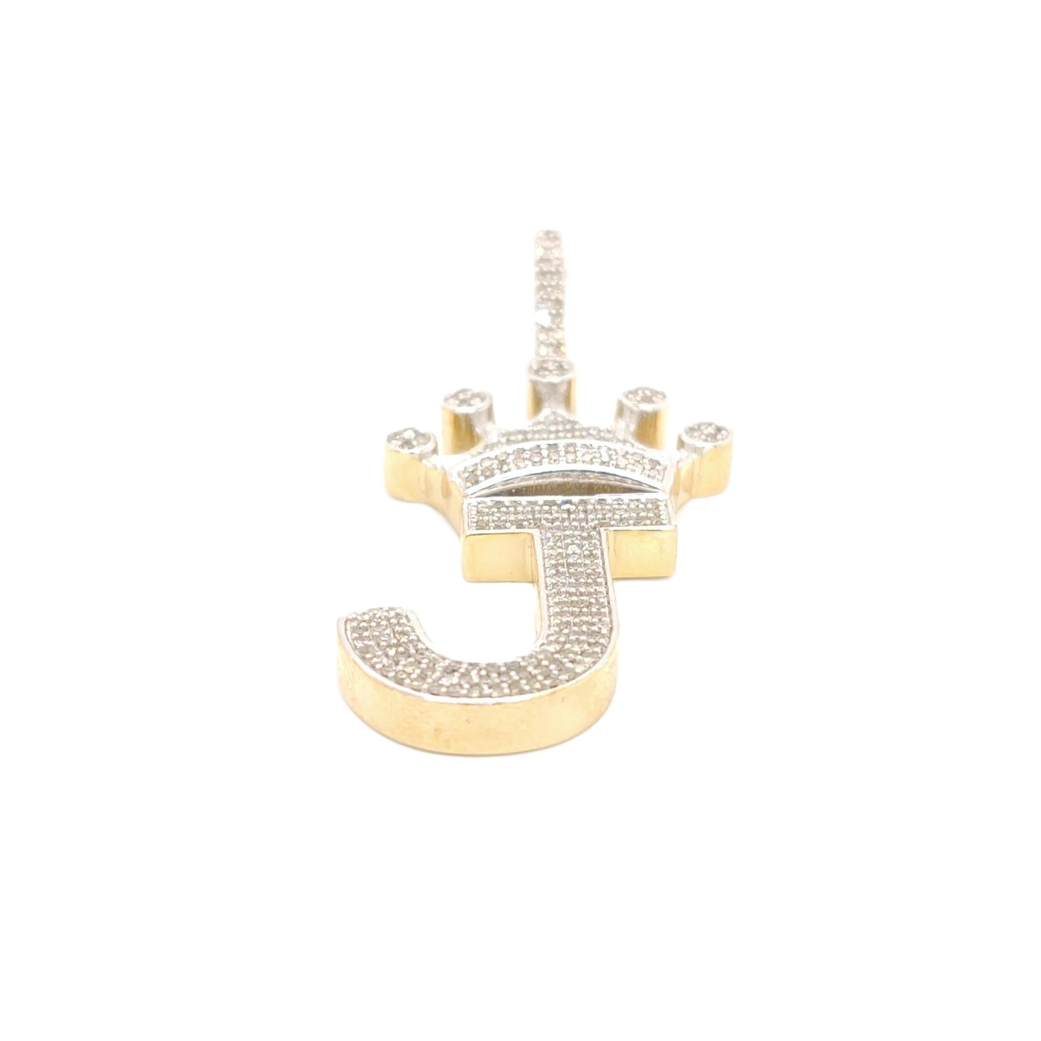 10K Yellow Gold Diamond J Letter Charm