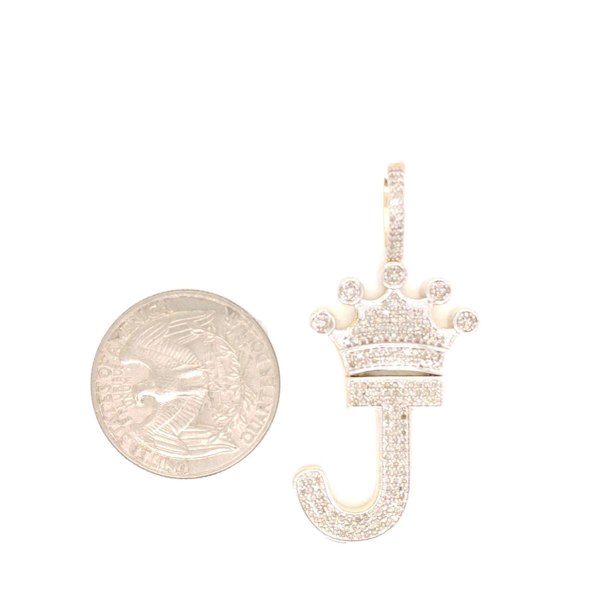 10K Yellow Gold Diamond J Letter Charm