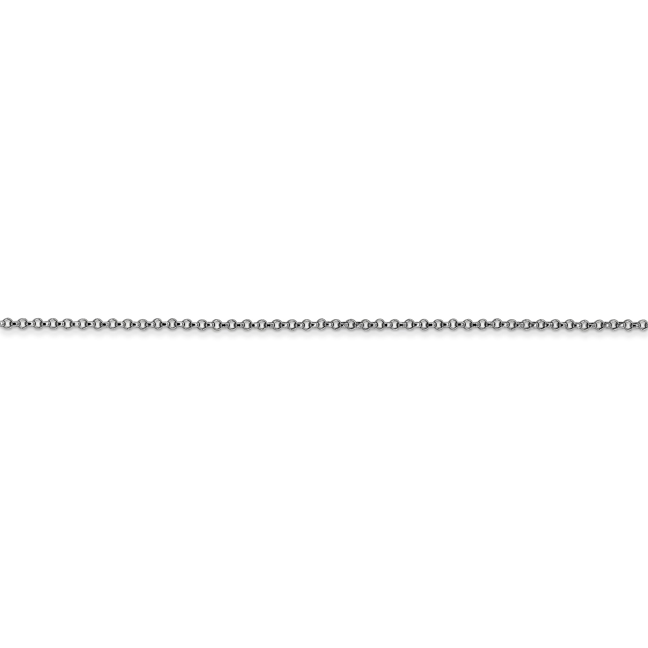 14k White Gold 1.15mm Rolo Pendant Chain