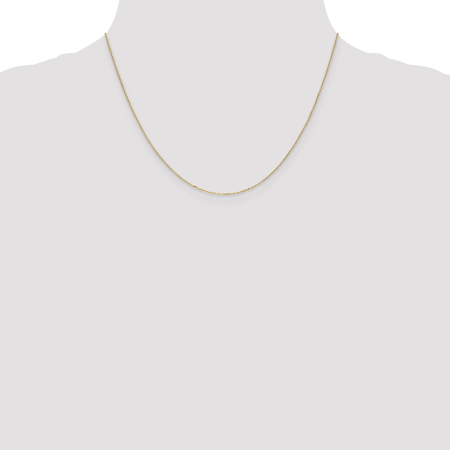 14k .8mm D/C Cable with Spring Ring Clasp Chain