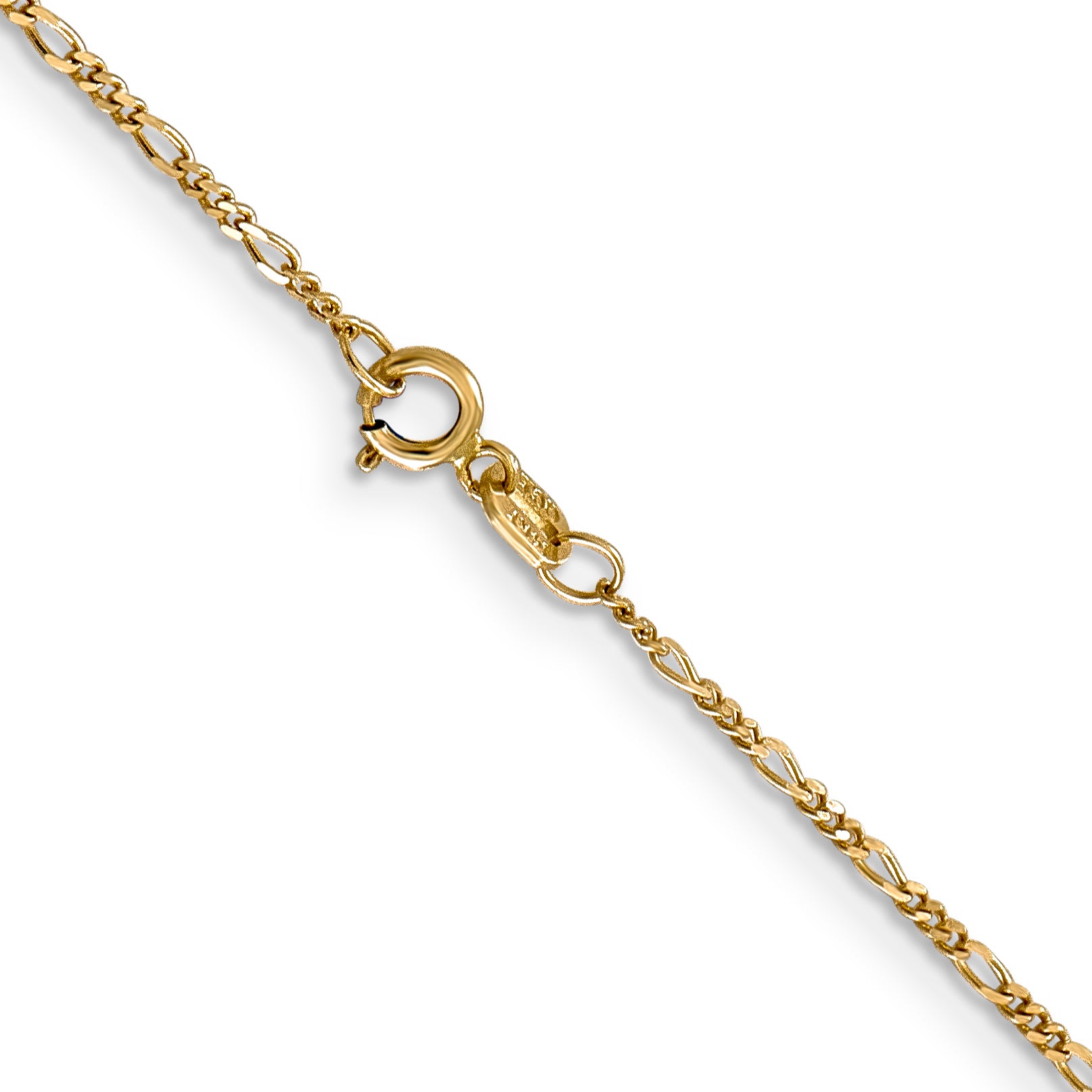 14k 1.25mm Flat Figaro Pendant Chain