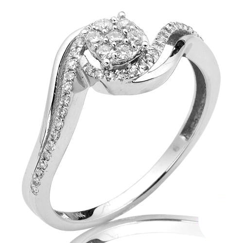 14KW 0.25CTW DIAMOND FLOWER HEAD PROMISE RING